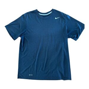 Nike Dri-Fit T-Shirt Athletic for Men Crew Neck Short Sleeve  Work out Tee Navy